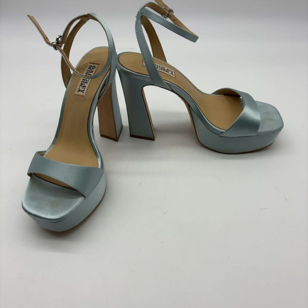 Badgley Mischka Satin Platform Sandals - Picture 2 of 7